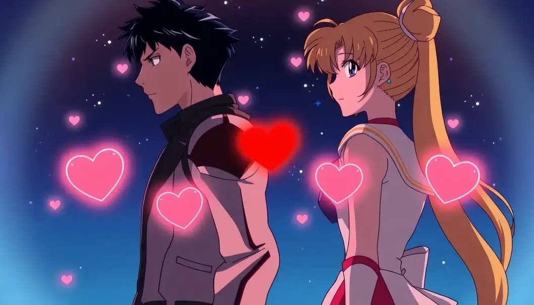 Anime characters embracing self-love.