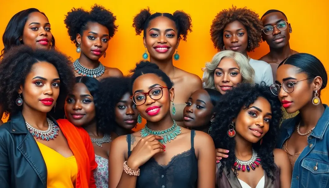 Collage depicting diverse people wearing different styles of statement jewelry.